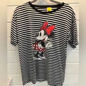 Disney Paris black and white striped Minnie Mouse t-shirt